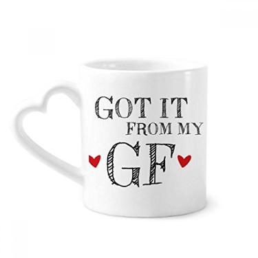 Imagem de Caneca For BF Got It From My GF Boyfriend caneca café cerâmica copo de coração de vidro