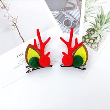 Imagem de KELATI Grampos de cabelo de natal, clipe de cabelo de rena de natal, grampo de cabelo clássico para meninas elemento de natal para mulheres crianças meninas (estilo fofo)-G