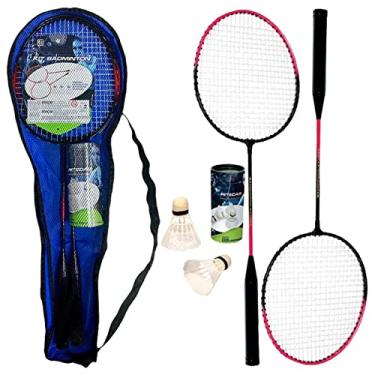 Imagem de KIT De Badminton Completo Esportes e Jogos Com 5 Peças, 2 Raquetes, 3 Petecas e Bolsa Para Transporte Fácil Raqueteira Compacta Unissex LINHA PREMIUM SYANG