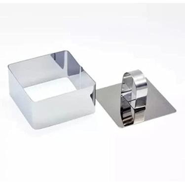 Imagem de Mini Forma Modeladora Quadrada Em Inox P/ Bolo, Pavê E Pudim