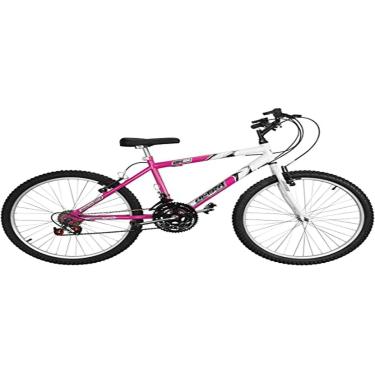 Imagem de Bicicleta de Passeio Ultra Bikes Esporte Bicolor Aro 24 Reforçada Freio V-Brake – 18 Marchas Feminina Rosa/Branco, BM24-02RS