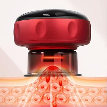 Imagem de WeSeW Conjunto de terapia de ventosa 3 em 1 com 12 níveis de sucção e temperatura, ferramenta de massagem Gua Sha dinâmica para redução de celulite com massageador traseiro recarregável