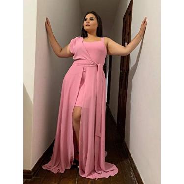 vestido de madrinha rose longo plus size