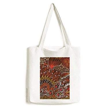 Imagem de Bolsa de lona com estampa decorativa, colorida, abstrata, para compras, bolsa casual