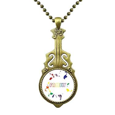 Imagem de DIYthinker LGBT Colar com bandeira de arco-íris para família, Art Deco, presente moderno, joia antiga com pingente de música