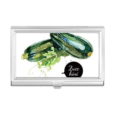 Imagem de Zucchini Porta-cartões de visita com aquarela saudável sabor vegetal