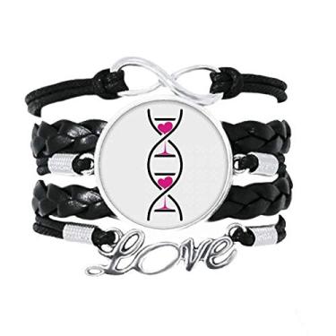 Imagem de OFFbb-USA Pulseira Amor Ampulheta Dupla Helix Gene Acessório Amor de Couro Trançado Corda Pulseira Presente