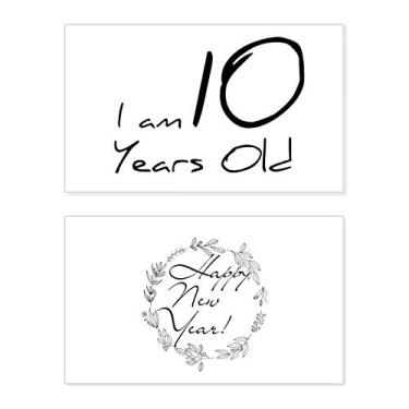 Imagem de Cartão de felicitações I am 10 years old Age Young New Year Festival Bless Message Present