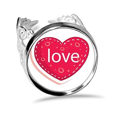 Imagem de Dia dos Namorados Coração Rosa Anel de Amor Ajustável Amor Casamento Noivado