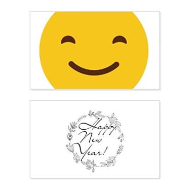 Imagem de Smile Yellow Cute Online Chat Happy New Year Festival Cartão de felicitações Bless Message Present