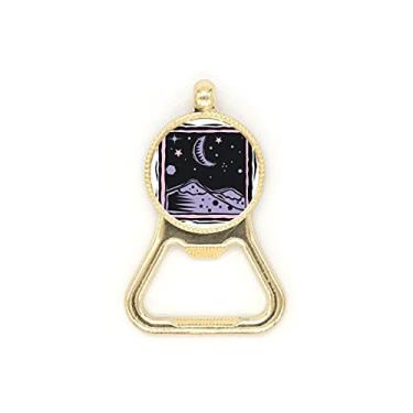 Imagem de Chaveiro de aço inoxidável com gravação de elemento de estrela da lua roxa de montanha