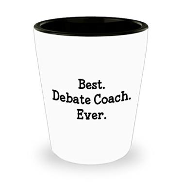 Imagem de Copo de shot Debate Coach – Melhor treinador de debate de todos os tempos – ideia de de Natal