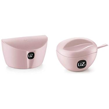 Imagem de Kit 2 Peças Para Cozinha Com Saleiro E Açucareiro Com colher BPA free UZ cor:Rosa