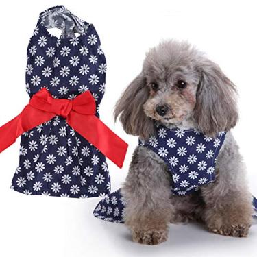 Imagem de 01 Vestido de verão para cães, vestido confortável de poliéster para uso interno (XZD303, P)