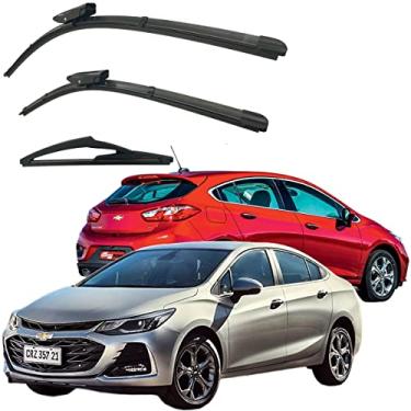 Imagem de Kit Palheta Limpador Parabrisa Cruze Hatch Sedan 2012 Á 2022 (Par Dianteiro e Traseira Cruze 2017 á 2022)