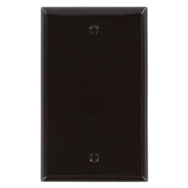 Imagem de Leviton 80714 1-Gang Placa de parede sem dispositivo, tamanho padrão, nylon termoplástico, suporte de caixa, marrom