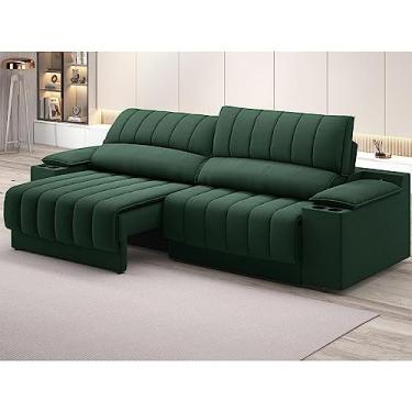 Imagem de Sofá com Usb Retrátil e Reclinável Murano 2m Verde