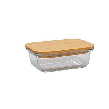 Imagem de Mimo Style Pote de Vidro Retangular Com Tampa De Bambu 370ml. Armazene Diversos Alimentos Mantenha-os Frescos, Preserve-os Por Mais Tempo. Resistente, Durável e Prático São Perfeitos Para Uso Diário