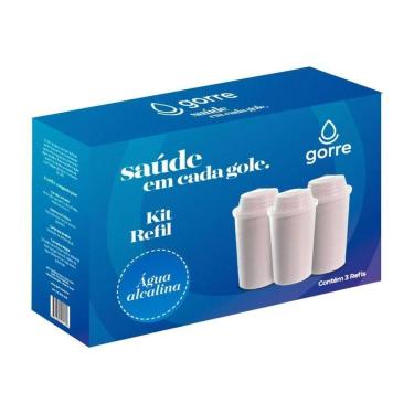 Imagem de Kit Com 3 Refis Filtro Purificador Alcalino Jarra Gorre