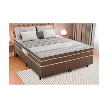 Imagem de Cama Box Queen Size Ilhéus Com Molas Pocket E Euro Pillow 63X158X198Cm Bege