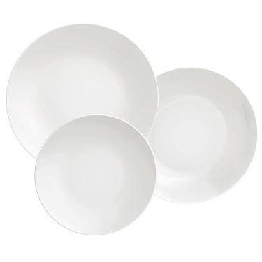 Imagem de Conjunto com 12 Pratos Tramontina Leonora em Porcelana - Branco