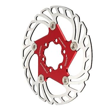 Imagem de Disco de Freio Flutuante para Bicicleta, 6 Parafusos Disco de Freio para Bicicleta de Estrada Leve Grande Oco Vermelho para Ciclismo (140mm)