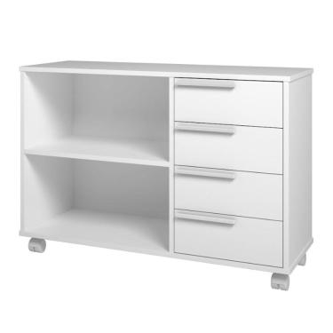 Imagem de Balcão em MDP com 1 Prateleira 4 Gavetas e 4 Pés com Rodízio BRV Móveis