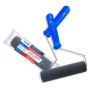 Imagem de Rolo Espuma Poliéster com Suporte, Tigre 61340150, Cinza, 15cm