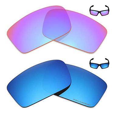 Imagem de Mryok+ 2 pares de lentes polarizadas de substituição para óculos de sol Oakley Twitch – rosa cobalto/azul gelo
