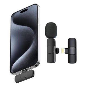 Imagem de Microfone Lapela Sem Fio Profissional para iPhone 11 12 13 14 XR