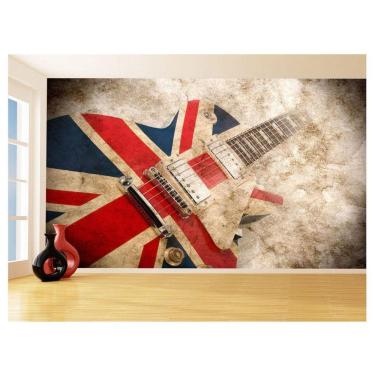 Imagem de Papel De Parede 3D Musica Guitarra Uk Inglaterra 3,5M Mus46