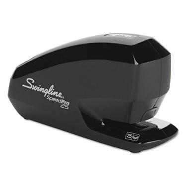 Imagem de Swingline Grampeador elétrico, Speed Pro 25, capacidade para 25 folhas, inclui removedor de grampos e grampos premium, preto (42140)
