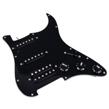 Imagem de Pickguard de Guitarra, Pickguard de Guitarra, Durável, Melhora a Qualidade do Som, Fio Pré-montado Feito de Plástico e Metal para Gravação de Música (SSH15 Preto)