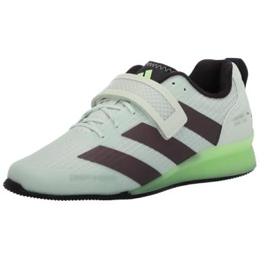 Imagem de adidas Tênis adulto unissex Adipower Weightlifting 3 Cross Trainer, Jade cristal/aurora metálico/faísca verde, 10 Women/9 Men