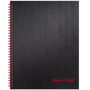 Imagem de Black n' Red Caderno, capa dura, papel óptico premium, compatível com aplicação Scribzee, ecológico, encadernação espiral durável, 28 x 20 cm, 70 folhas pautadas de dois lados, 1 contagem (K67030)
