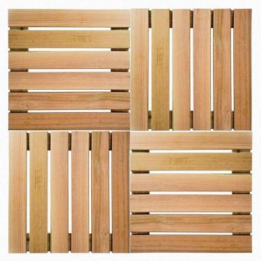 Imagem de Kit Deck em Placa de Madeira Modular 30x30cm com 20 Placas MaderSilva Eucalipto