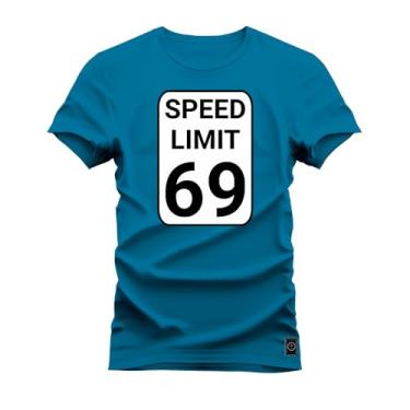 Imagem de Camiseta Plus Size Shirt Premium 30.1 Algodão Estampada Speed Limited Azul G2