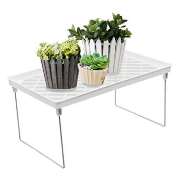 Imagem de YUHOME Prateleira empilhável para armário de bancada organizador multifuncional de armazenamento de cozinha conciso prateleira de armazenamento dobrável pequena prateleira de armazenamento para