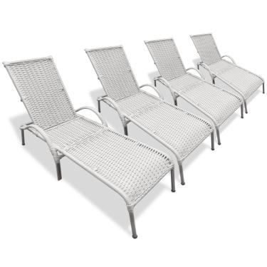 Imagem de Kit 4 Cadeiras/Espreguiçadeiras Julia P/ Piscina