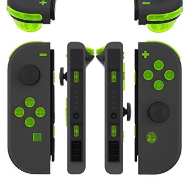 Imagem de eXtremeRate Botões de gatilho ABXY de substituição verde-limão transparente SR SL L R ZR ZL, conjunto completo de botões com ferramentas para Nintendo Switch e Switch modelo OLED Joy-con – JoyCon Shell não incluído