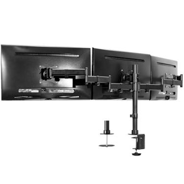 Imagem de Suporte ajustável para monitor VIVO/suporte articulado para 3 telas LCD de até 24 polegadas, clear, 3-Screen Mount