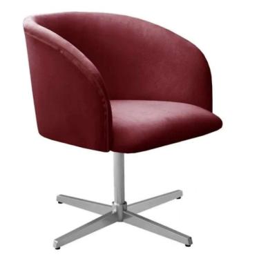 Imagem de Poltrona Decorativa Atenas Pé Giratória Cromado Facilita Decor