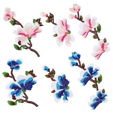 Imagem de Operitacx 2 Conjuntos Fragmento manchas de flores distintivo de roupas de magnólia Roupas de decoração Patch para fantasias aplique bordado remendo para artesanato as flores decorar