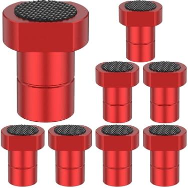 Imagem de 8 peças de bancada de alumínio para cães de 19 mm para bancada de trabalho, batente de mesa resistente para marcenaria, com almofada antiderrapante, acessórios multiuso para bancada de trabalho