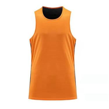 Imagem de Camiseta regata masculina Active Vest Body Shaper Muscle Fitness Slimming Workout Loose Fit Compressão, Laranja, P