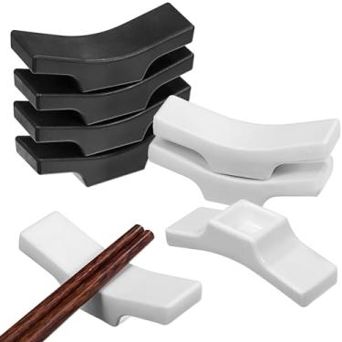Imagem de GLEAVI 8 peças de suportes de pauzinhos, suporte de descanso de pauzinhos de liga chinesa, organizador de talheres estilo janpanness, suporte de pauzinhos de mesa para casa, hotel, restaurante