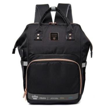 Imagem de Mochila Bolsa Maternidade Reforçada Grande Lequeen USB-Unissex