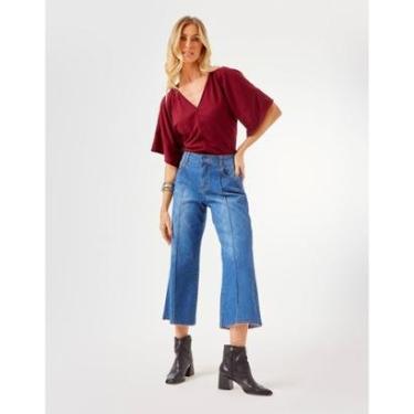 Imagem de Calça Zinzane Feminino Cropped Jeans Vivo - Denim Medio 42 - DENIM-MEDIO-Feminino