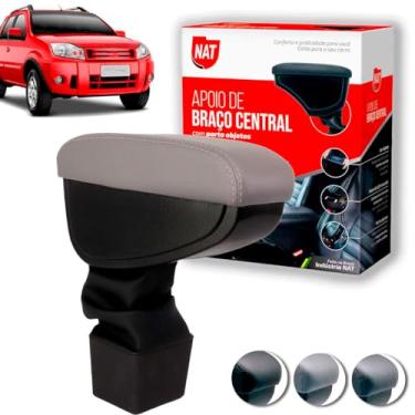 Imagem de Apoio de Braço Encosto Ford Ecosport Automático Ano 2007 Até 2012 Couro Cinza C/Linha Cinza