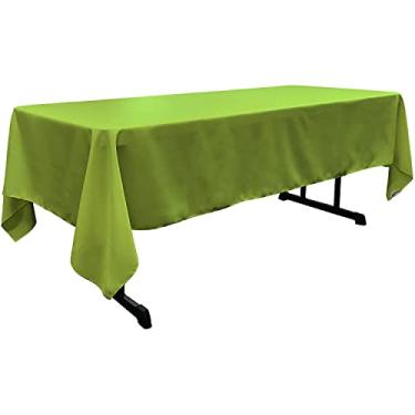 Imagem de LA Linen Toalha de mesa retangular de popelina de poliéster, 152,4 x 304,8 cm, limão